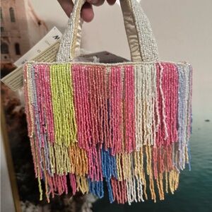 SOLD ON DEPOP Viral Multicolor Beaded Fringe Handbag